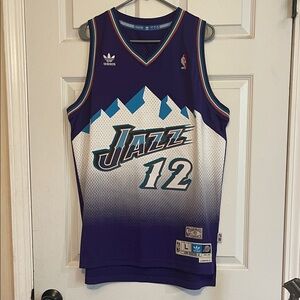 Adidas Utah Jazz John Stockton Purple Hardwood Classic Swingman Jersey #12